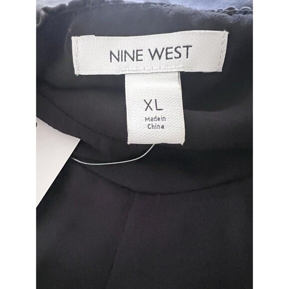 Nine West Black Babydoll Ruffled Midi Dress XL Whimsigoth Fairy Goth Y2K Style - Picture 7 of 10